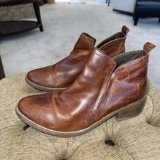 Matisse Brown Leather Booties Sz 8 Boots Distressed Yellowstone Boho Brazil Prep