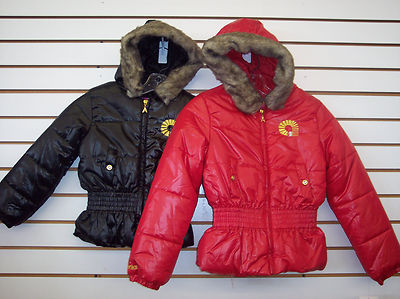 Girls Akademiks $100 Black Hooded Waist Length Plush Jacket Size 5