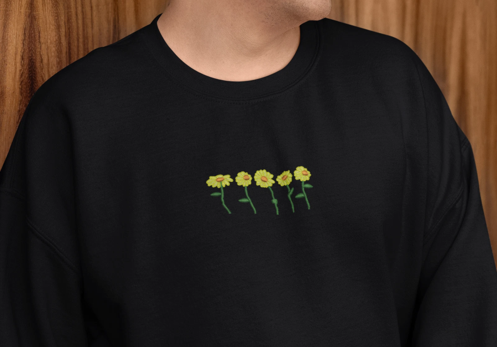 Embroidered Sun Flower Unisex Jumper, flowers lovers Adults And Kids Sweatshirt