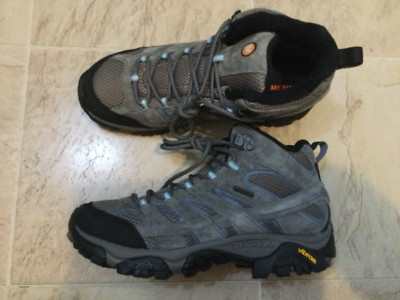 New Merrell Moab 2 Mid WP Granite Gray Blue Hiking Boots Shoes Women Sz 10 Wide