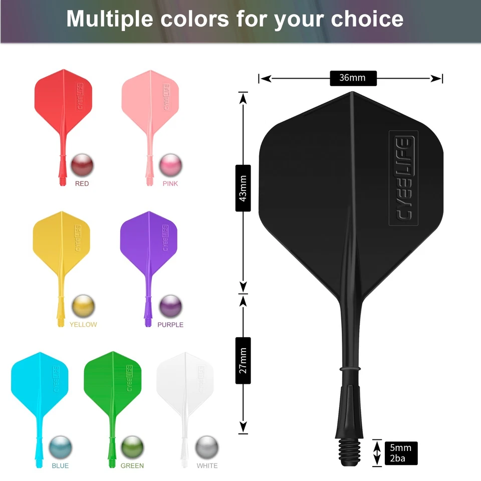 6/12 Stück Geformte Dart Flights und Schäfte,Zubehör für Darts,4 Farben - Bild 2 von 2