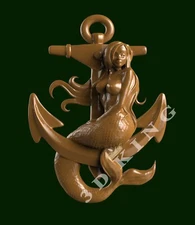 3D STL Model MERMAID & ANCHOR for CNC 3D Router 3d Printer Carving Aspire Artcam