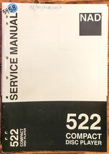 Manuale di servizio lettore CD NAD modello 522 *originale*