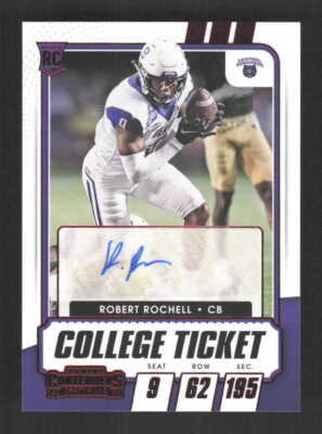 Robert Rochell 2021 Panini Contenders Draft Picks Red Central Auto #241