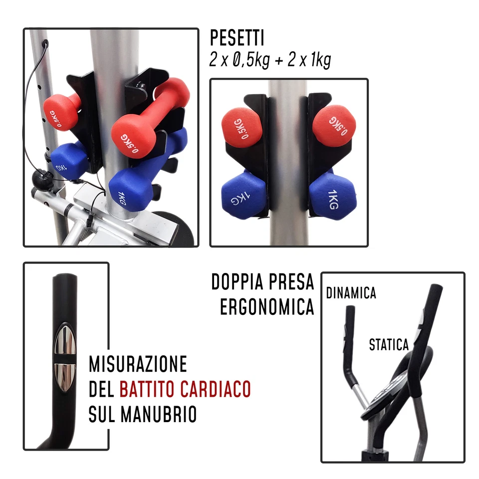 CYCLETTE ELLITTICA BICICLETTA DA CAMERA TRAINER WORKOUT ALLENAMENTO AIR BIKE - Immagine 4 di 4