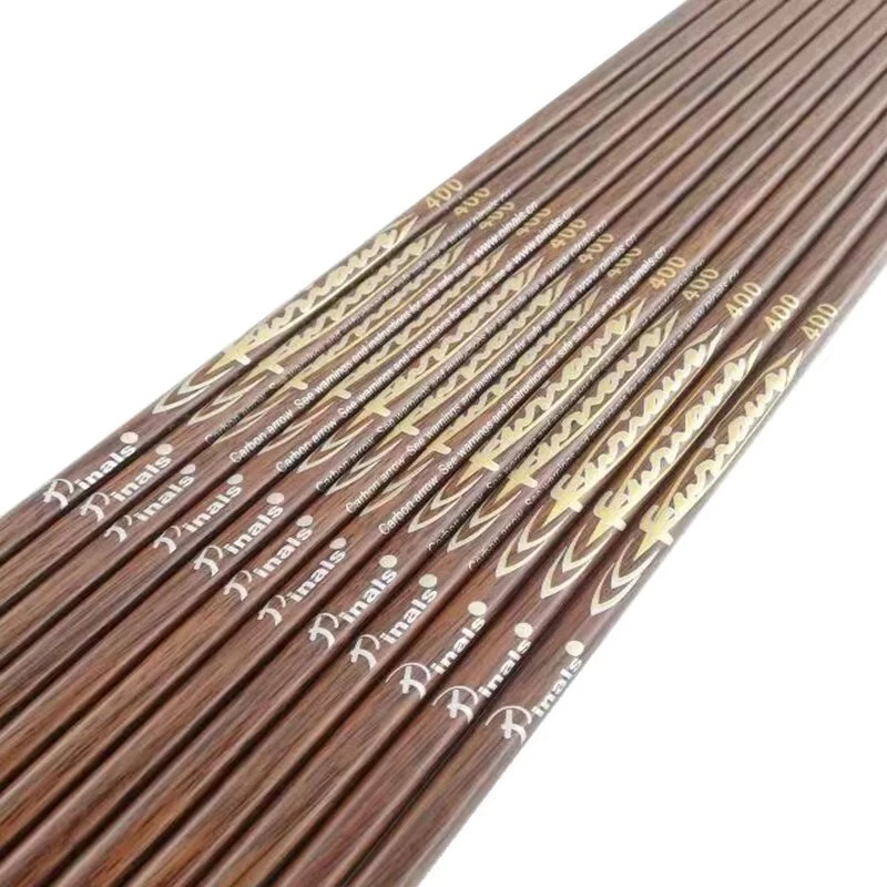 12Pcs Archery ID6.2mm Wooden Skin Carbon Arrow Shaft 32in Spine400 500 600 Hunt - Image 3 of 4