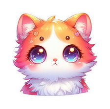Wall decal sticker cute cat wall sticker 18 x 18 cm large