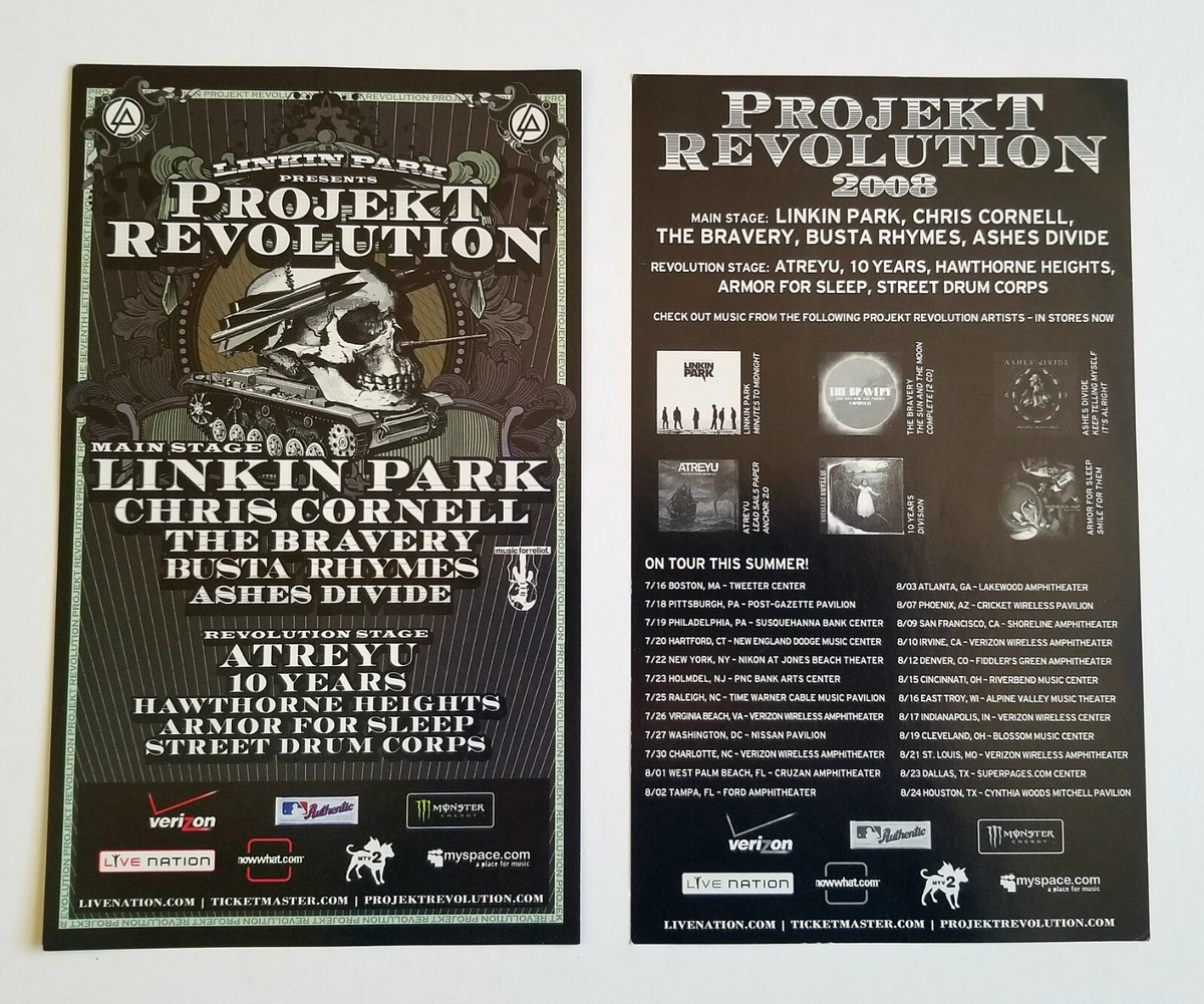Linkin Park *Projekt Revolution 2007 + 2008 Promo Stickers