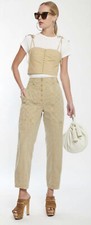 ULLA JOHNSON Cambrie paneled cotton straight-leg pants Sz 4 365