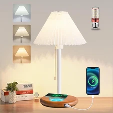 Modern Tall Table lamp for Bedroom, 3 Color Temperatures Bedside Lamp with Wi...