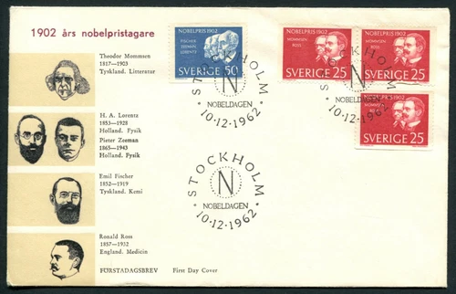 Sweden AE73 FDC 1962 Nobel Prizers 1902