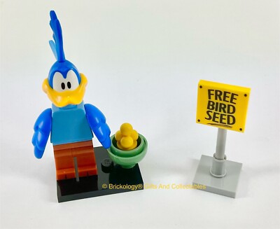 Lego CMF Looney Tunes Road Runner Display Stand Bowl MOC Free Bird Seed Signage
