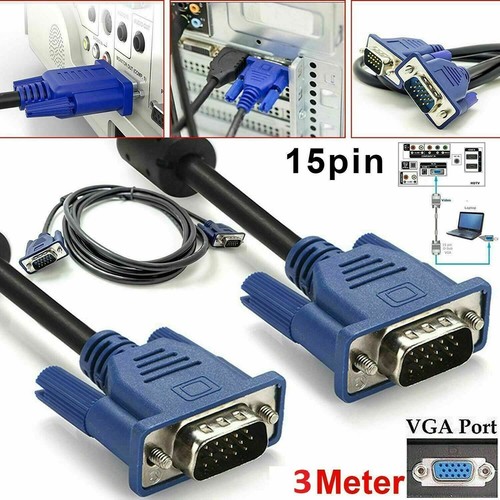 1 ,3 M VGA SVGA 15 Pin Male to Male Cable Lead Blue PC TFT LCD Monitor TV Laptop - Picture 12 of 12