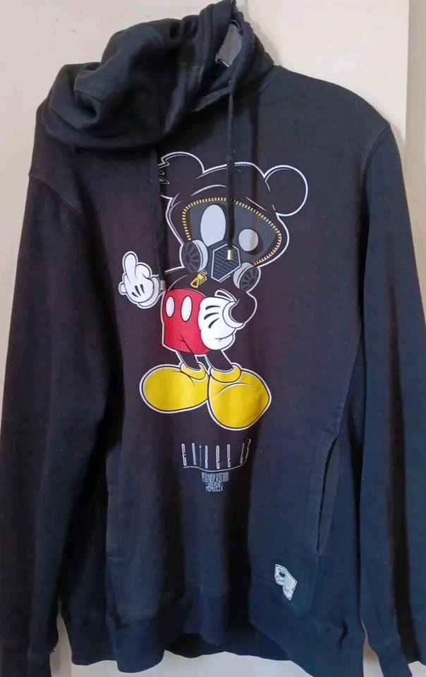 Entree LS Misunderstood Black Hoodie Sweatshirt Sz Men's M Gas Mask Mouse - Image 2 of 4