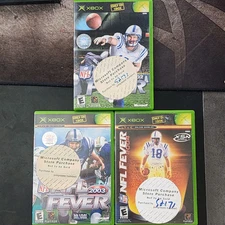 NFL Fever 2002, 2003, 2004 Xbox with Cases, Boot-Tested, Microsoft Stickers