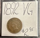 1892 Indian Head Cent (VG) Very Good Condition! ENN Coins