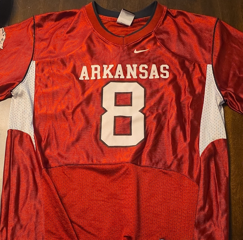 Nike Arkansas Razorbacks Football Jersey #8 Red/White Size L