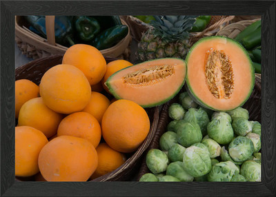 Frisches Obst und Gemüse Gerahmtes Wandbild Poster Leinwanddruck Bild