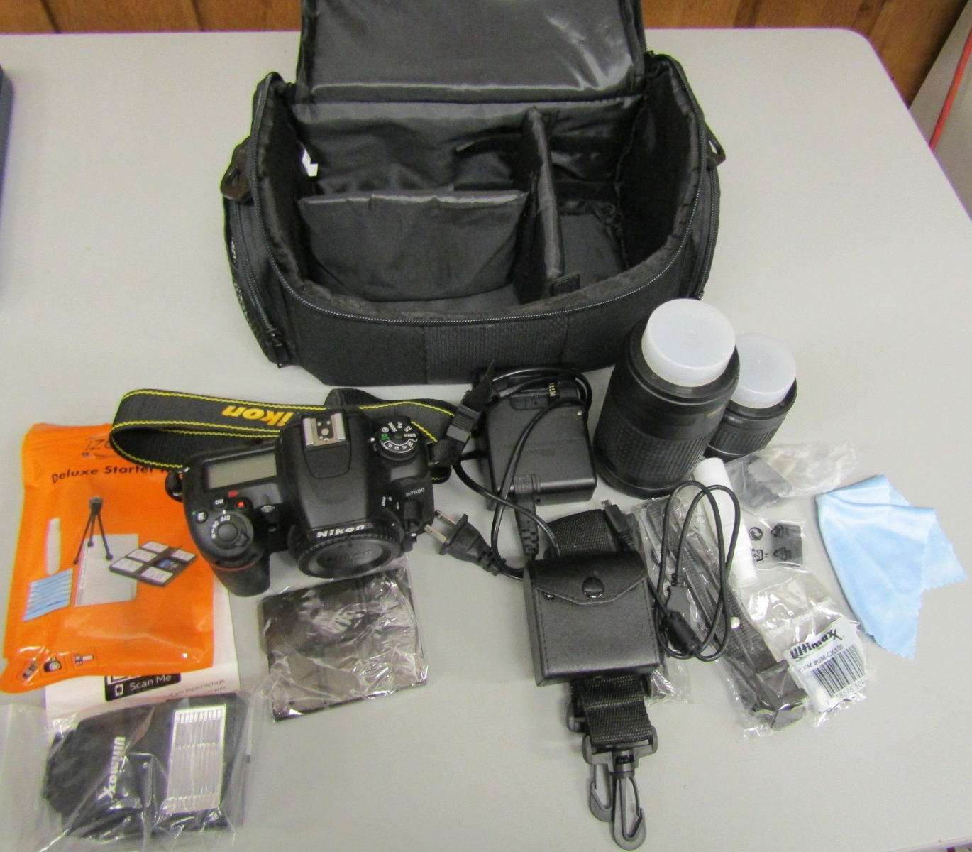 Nikon D7500 20.9MP DSLR Digital Camera Kit W/ 2 Lenses, Flash, Battery & more