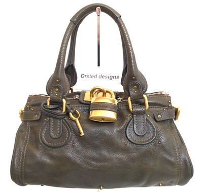 Chloe Paddington Leder Schultertasche Handtasche dunkelgrün selten authentisch