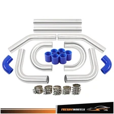 Aluminum Turbo Intercooler Elbow Pipe Kit + Silicone Hose + Clamp 2.5" Universal