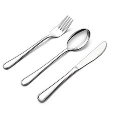 -Piece Kidsware Set, Stainless Steel Toddler Utensils Flatware Set, 12 Silver