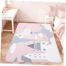 Kids Rug Play Mat Ultra Soft Rugs for Kids Room, 3.3'x5' Non Slip Pink