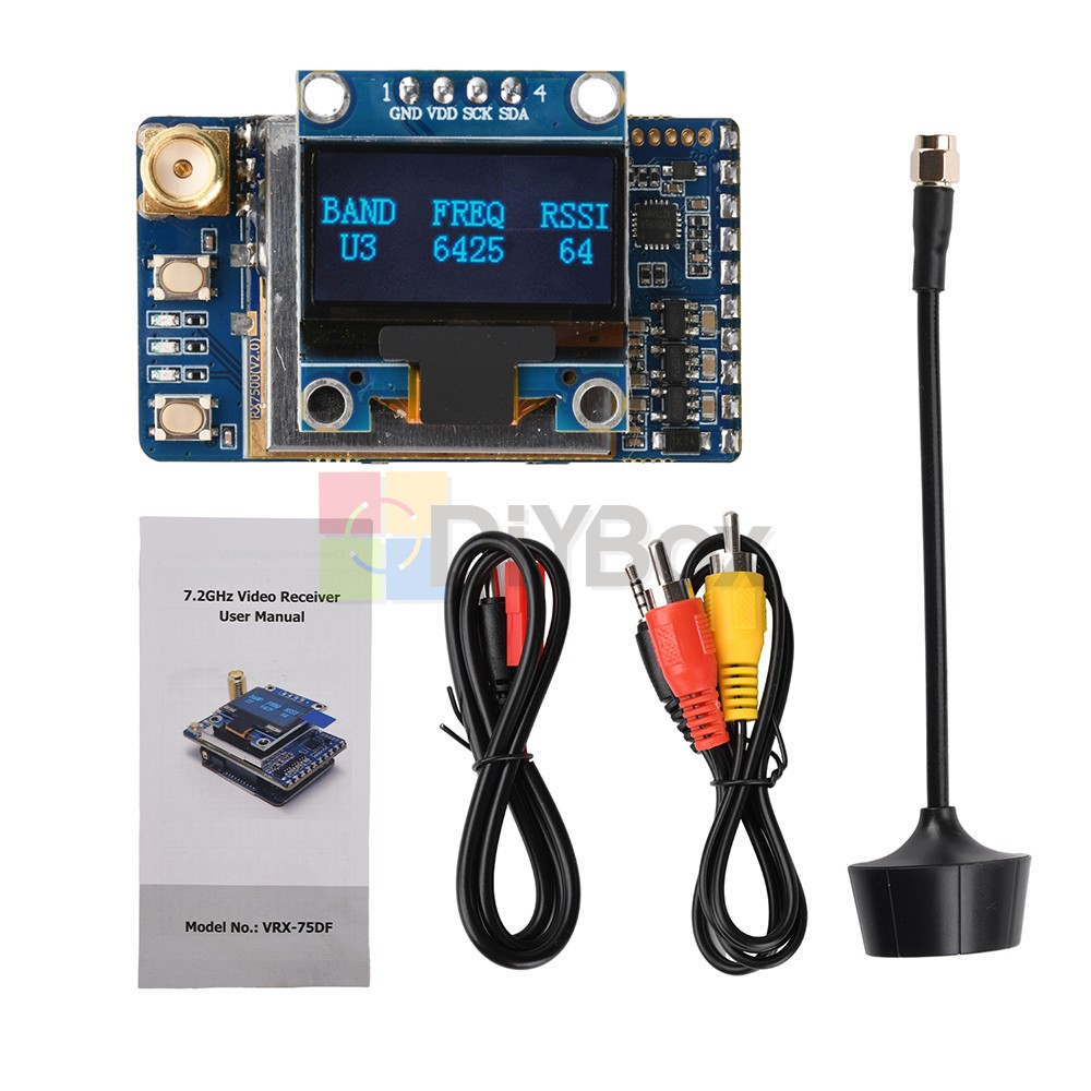 VRX-75DF 6.1–7.2 GHz Video Receiver 64CH FPV Analog Video Receiver