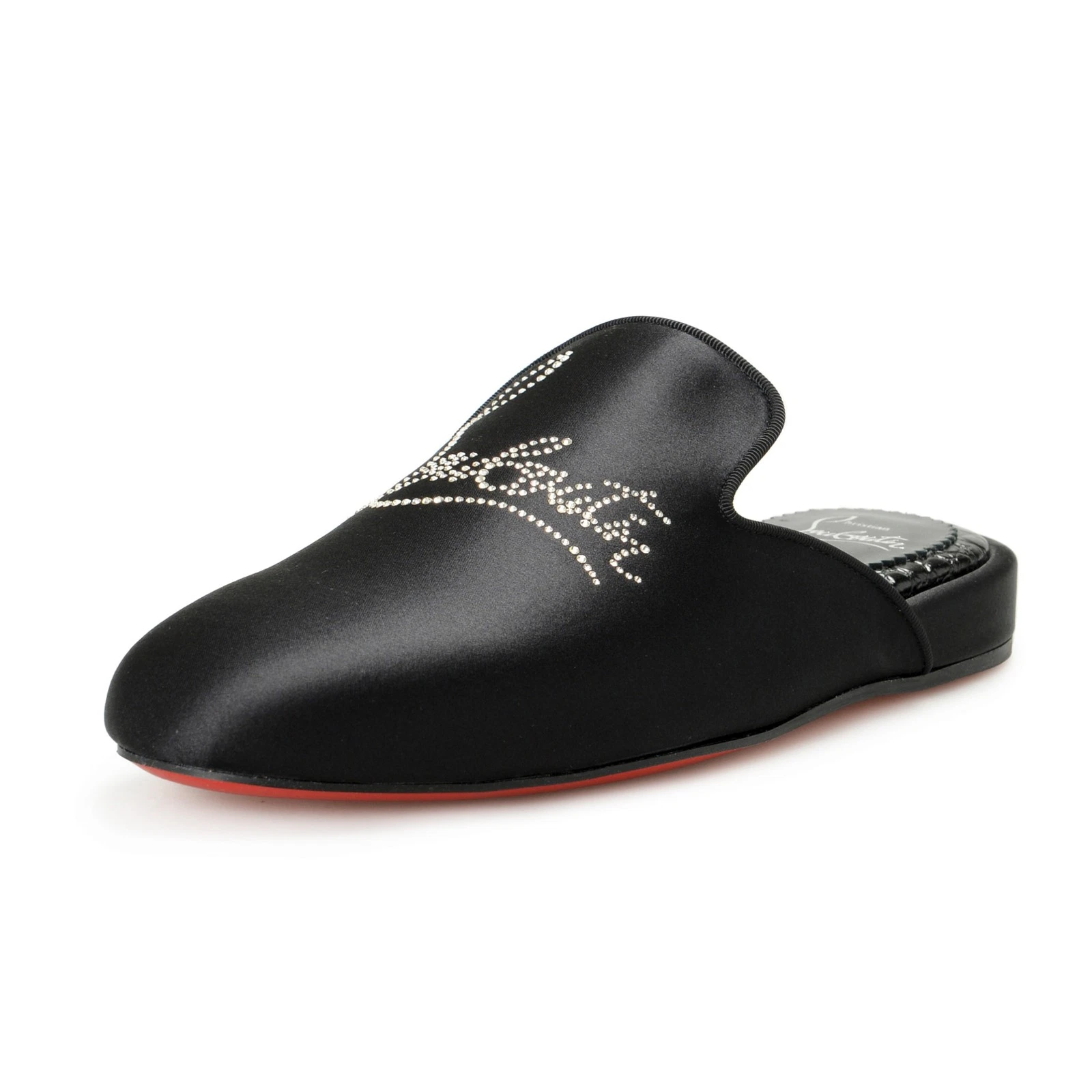 Christian Louboutin — Christian Louboutin Women's "Navy Coolito Strass" Mules Flat Shoes US 7 IT 37