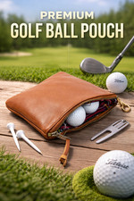 Golf Ball Pouch Genuine Leather Golf Tee Pouch Lightweight Valuables Bag