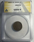 1866 INDIAN HEAD CENT GRADED ANACS G04