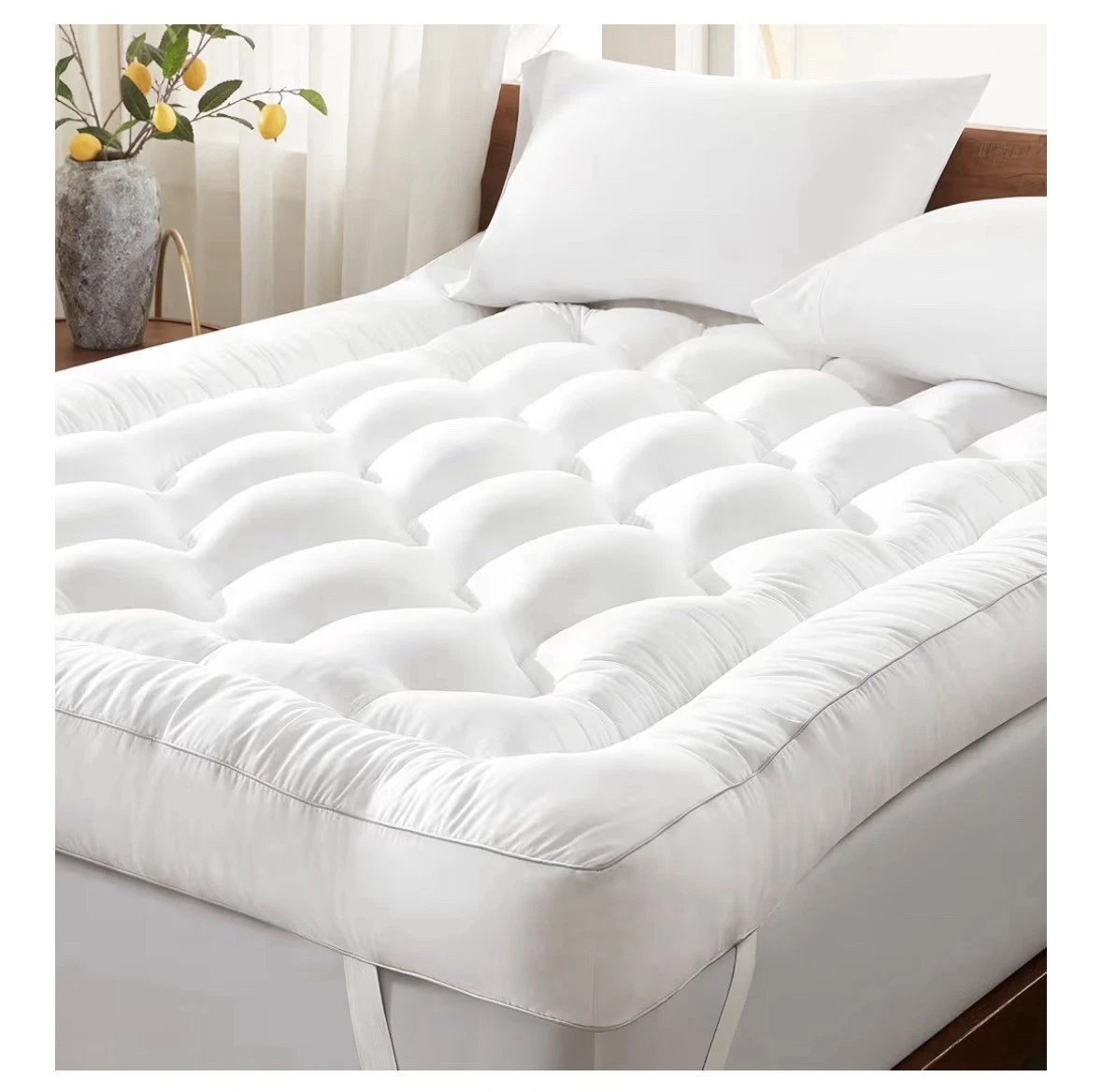 4" Full Mattress Topper 4in Memory Foam Pillow Top Back Pain Relief Breathable