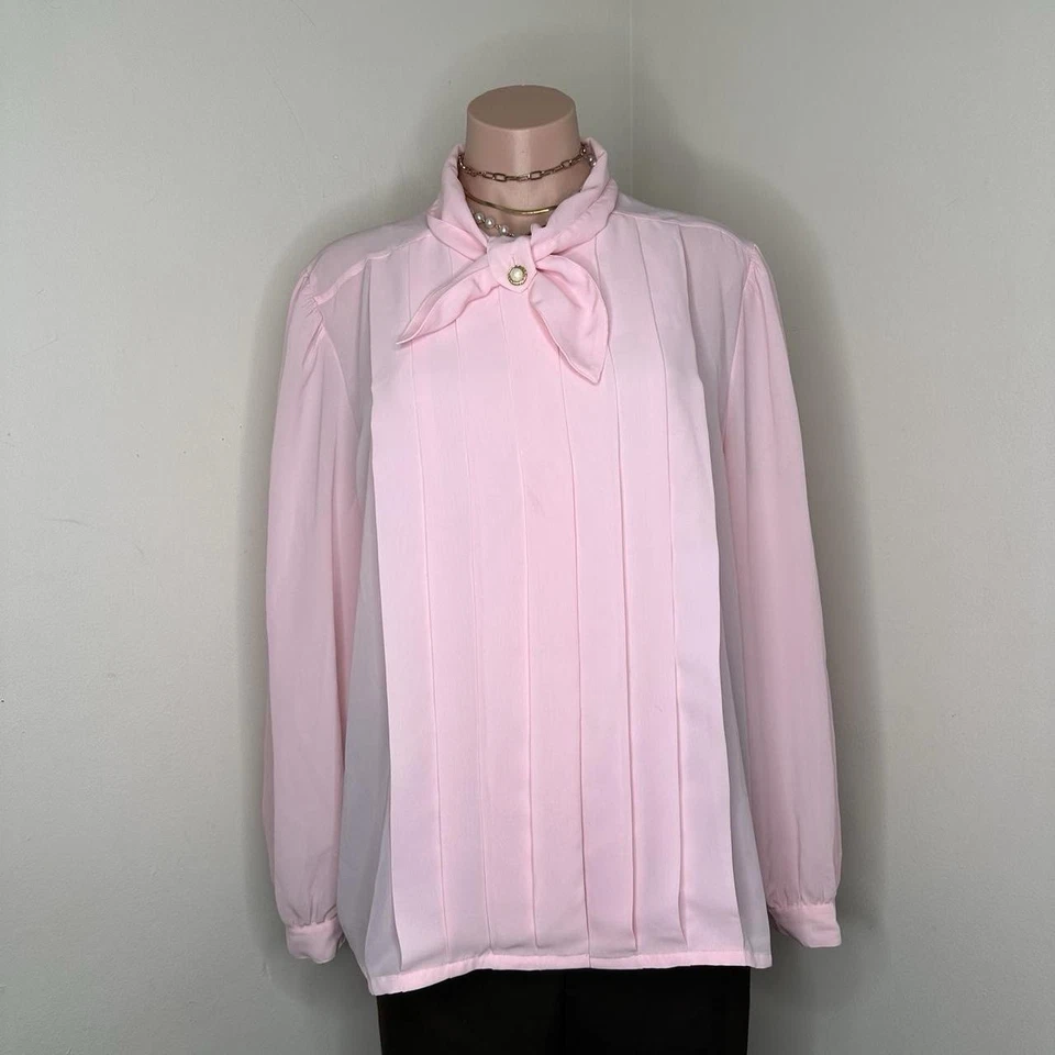 Blusa de Trabajo Rosa Elegante Vintage Talla 16W Foto 4 de 4