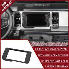 Carbon Fiber Center GPS Navigation Panel Frame Cover Trim For Ford Bronco 2021+