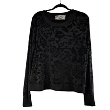 Sheer Velvet Burnout Pullover Statement Top Whimsigoth Fairy Grunge Dark Romance