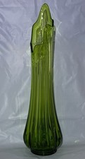 LE Smith Vintage 1960s 1970s Simplicity Avocado Green Swung Vases Large 23 Inch