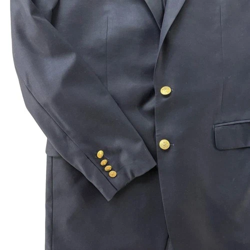 Ralph Lauren The Iconic Doeskin Two-Button Navy Blazer with Gold Buttons 42L image 3