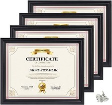 8.5x11 Certificate Document Diploma Frame, Black Picture Frames 8.5 x 11 for Wa