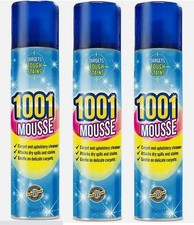 3 x Carpet & Upholstery Cleaner for Home, Cars & Pets  1001 Mousse Foam Cleaner
