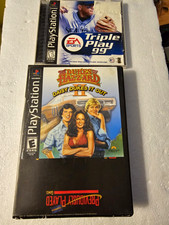 PS1 Game Lot Triple Play 99 Dukes of Hazzard II Blockbuster Rental Untested