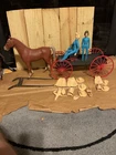 Marx Johnny West Buckboard Wagon &horse Jane & Janice West W/accessories LOOK!!!