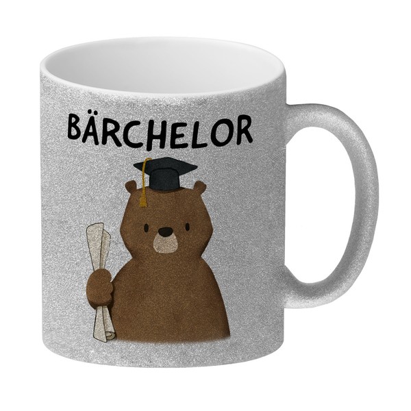 BäR Mit Doktorhut Glitzer-Kaffeebecher Mit Spruch BäRchelor-image