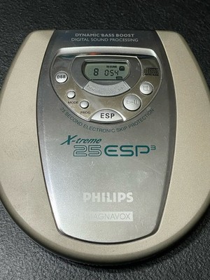 Philips Magnavox X-treme 25 ESP3 CD Player Silver Dynamic Bass Boost AZ7783/17