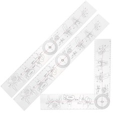 Transparent PVC Goniometer Angle Measuring Tool Foldable Ruler