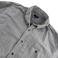 J. Crew Men  s 100 Cotton Flannel Button-Down Shirt Gray   Medium