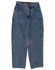 VINTAGE Womens High Waist Straight Jeans W28 L28 Blue Cotton NZ01