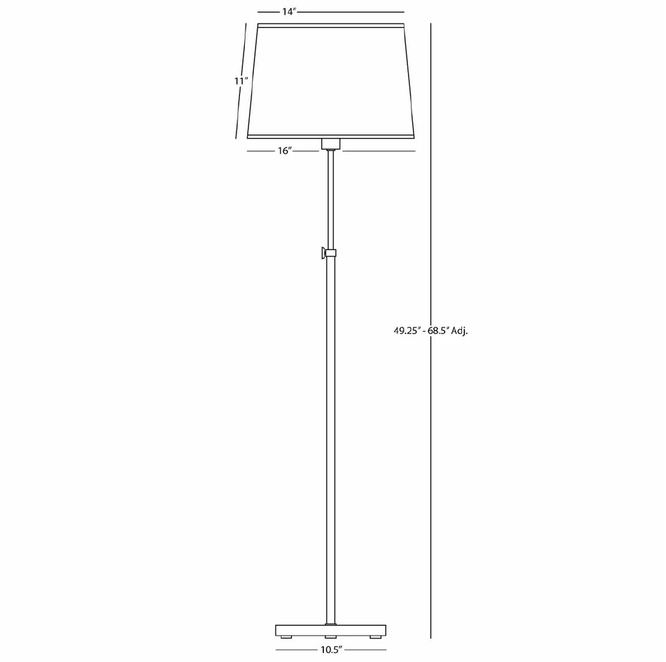 Robert Abbey Koleman FL Koleman Lámpara de pie de 49" - Bronce Foto 2 de 2