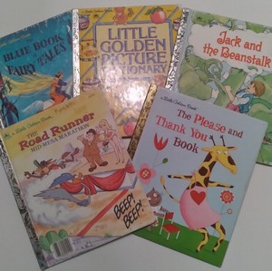 Lot Of 5 Vintage Little Golden Books Please Thank You Jack Beanstalk Fairy Tales