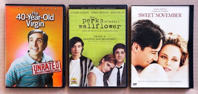 Sweet November, the Perks of being a Wallflower & The 40-Year-Old Virgin DVD Lot