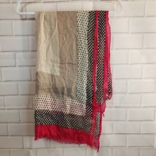 Polka Dot Scarf 73" Muti-color Fringe